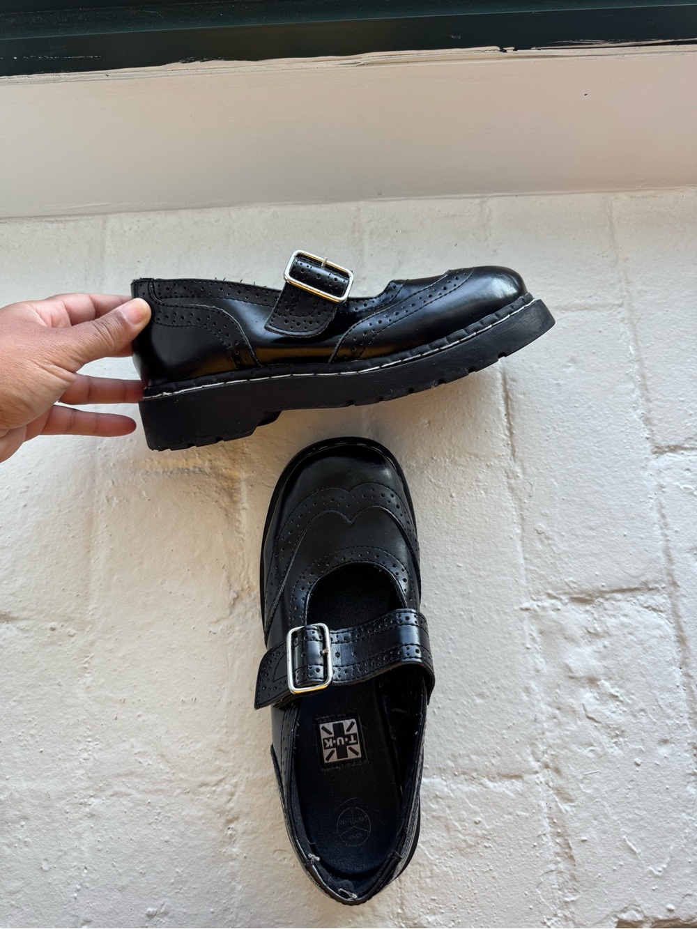 T.U.K Black Mary Jane Buckle Shoes